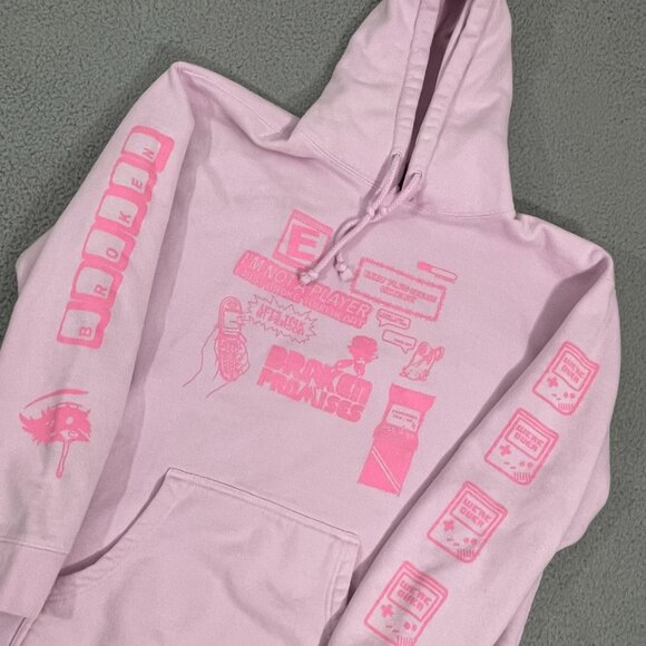 Broken Promises I'm Not A Player Hoodie Men XL Pink Pullover - Picture 1 of 8